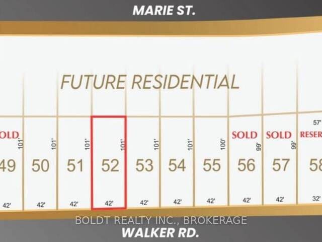 LOT 52 WALKER ROAD Fonthill Ontario, L0S 1E6 - Vacant Land For Sale