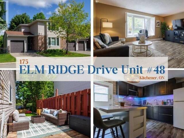 175 ELM RIDGE Drive Unit# 48 Kitchener Ontario, N2N 1L7 - 3 Bedrooms Condo For Sale