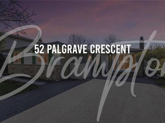 52 PALGRAVE Crescent Brampton Ontario, L6W 1C9