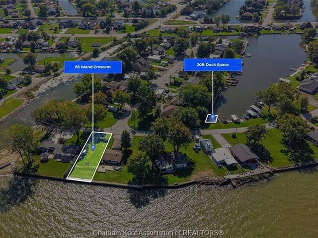 85 ISLAND CRESCENT Tilbury Ontario, N0P 2L0 - Waterfront Land For Sale