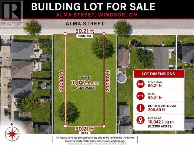 V/L ALMA Amherstburg Ontario, N9V 3R4 - Vacant Land For Sale