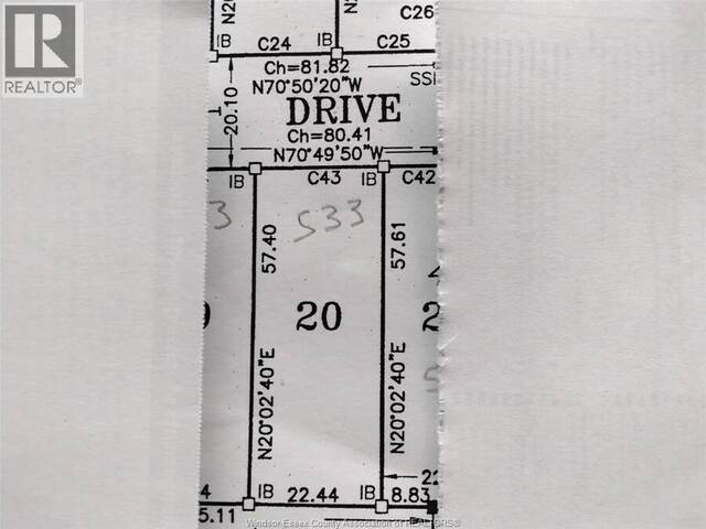 V/L PALLIES Unit# LOT 20 LaSalle Ontario, N9J 0E7 - Vacant Land For Sale