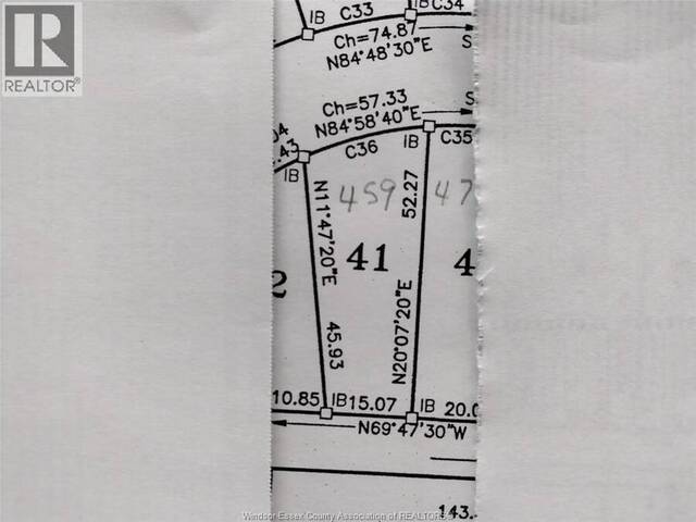 V/L PALLIES Unit# LOT 41 LaSalle Ontario, N9J 0E7 - Vacant Land For Sale