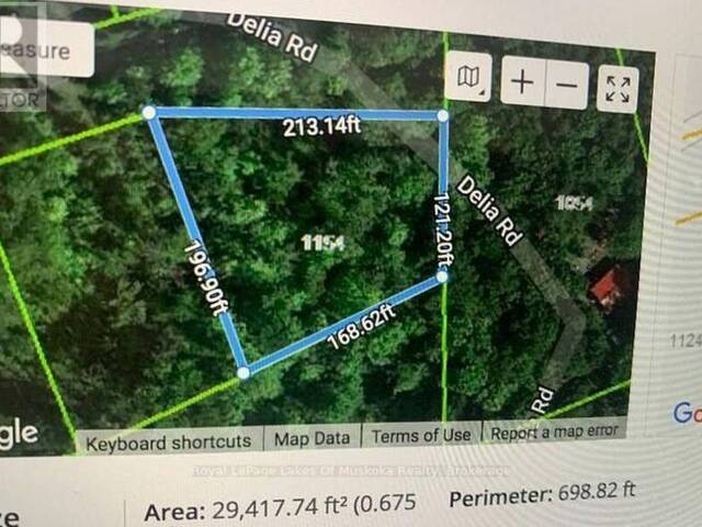 1154 DELIA ROAD Bracebridge Ontario, P0B 1L0 - Vacant Land For Sale