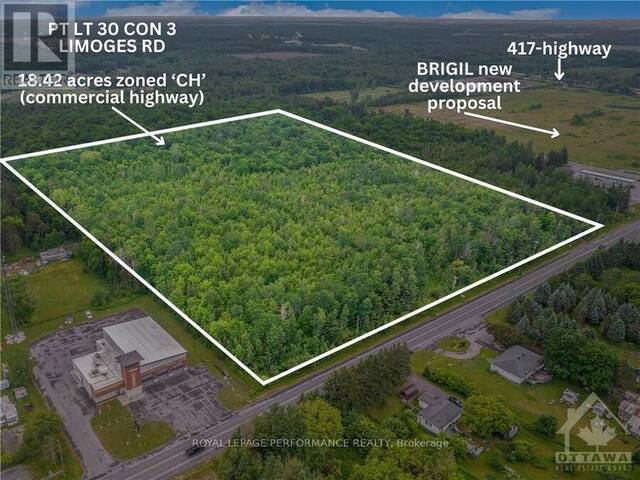 PT LT 30 CON 3 LIMOGES ROAD The Nation Ontario, K0A 2M0 - Vacant Land For Sale