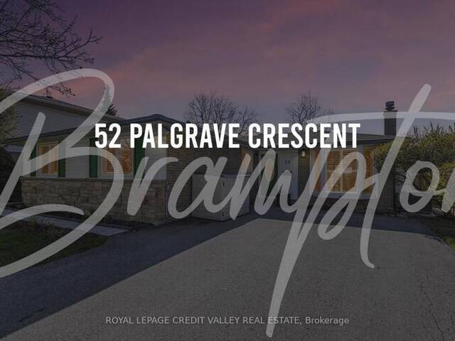 52 PALGRAVE CRES Brampton Ontario, L6W 1C9