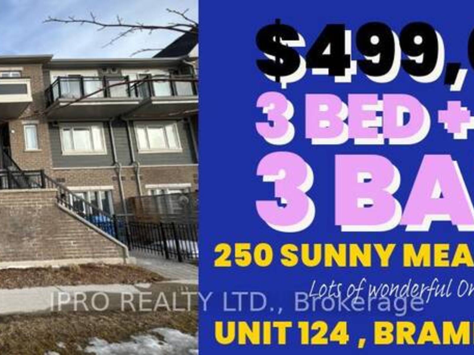 124 - 250 SUNNY MEADOW BOULEVARD W, Brampton, Ontario L6R 3Y7