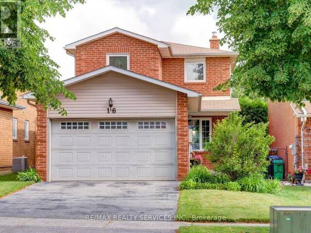 16 CAVALIER COURT Brampton Ontario, L6V 3K6 - 3 Bedrooms Home For Sale