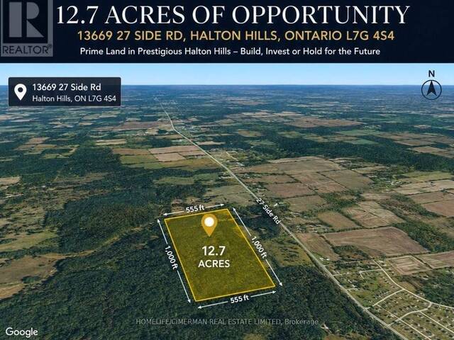 13669 27 SIDE ROAD Halton Hills Ontario, L7G 4S4 - Vacant Land For Sale
