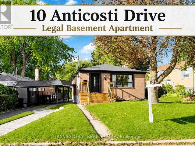 10 ANTICOSTI DRIVE Toronto Ontario, M1J 1V5 - 5 Bedrooms Home For Sale