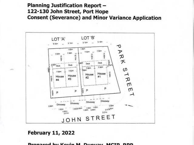 122 JOHN (H1 AND H2) STREET Port Hope Ontario, L1A 2Z5 - Vacant Land For Sale