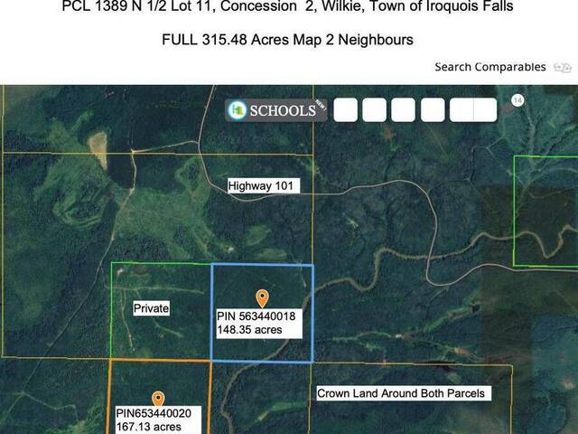 N1/2 LOT 11 CON 2 WILKIE Iroquois Falls Ontario, P0K 1G0 - Vacant Land For Sale