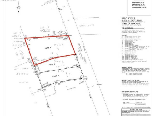 PART 1 MATHEW STREET Cobourg Ontario, K9A 3E6 - Vacant Land For Sale